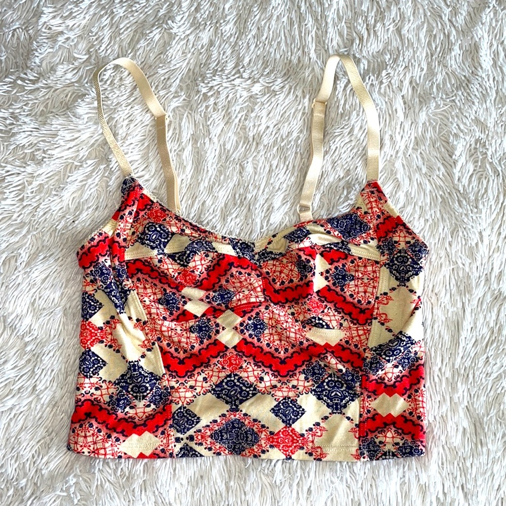 Free People Printed Bralette/Top